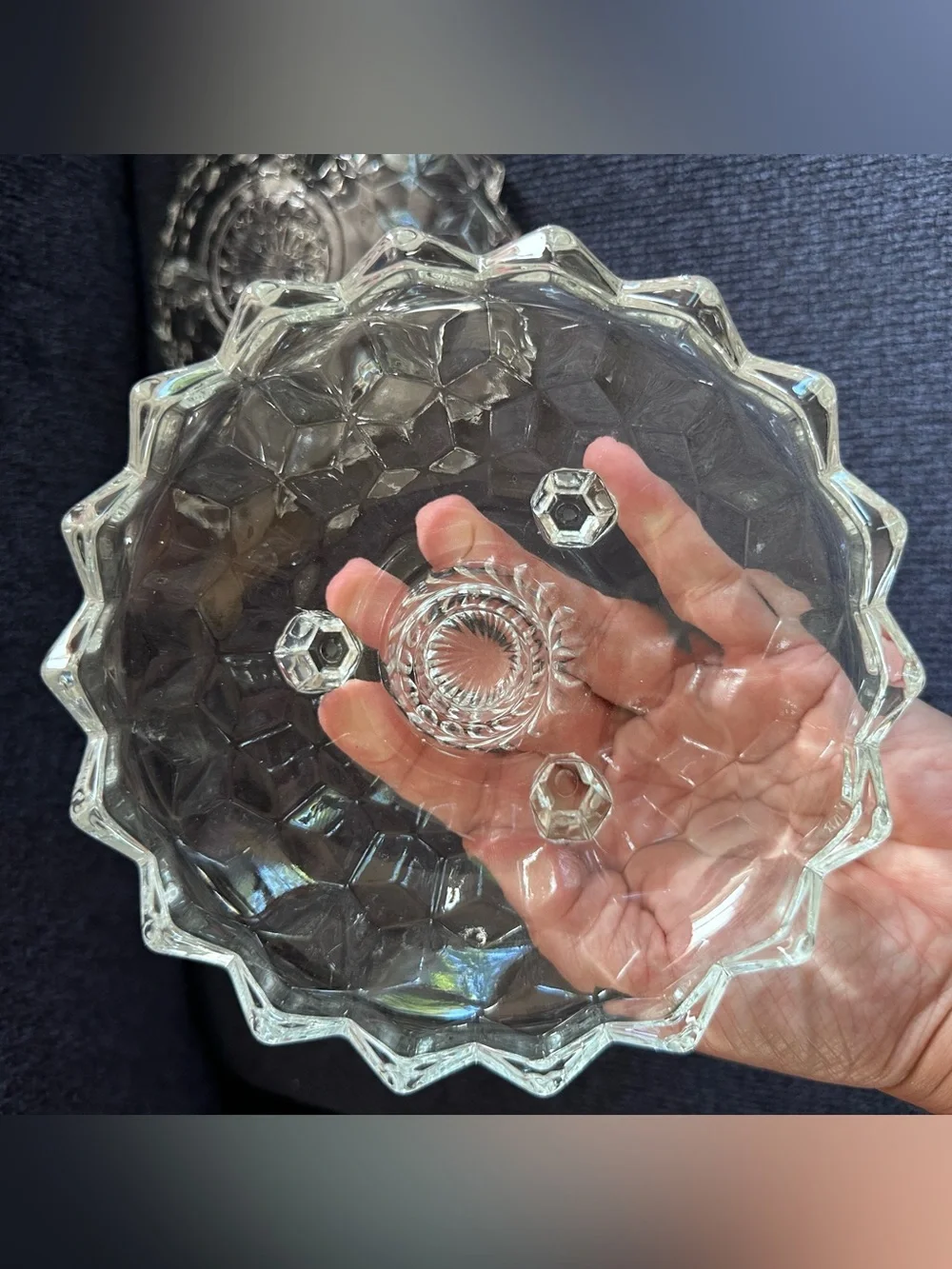 Vintage Fostoria Crystal Taper Candle Dishes - Pair in Excellent Condition